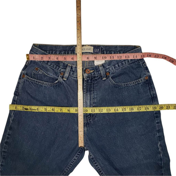 Vtg Gap BootCut Capri Jeans 8 Womens Rigid USA Made Dark Blue Mid Rise 30 x 20.5 - Picture 5 of 9